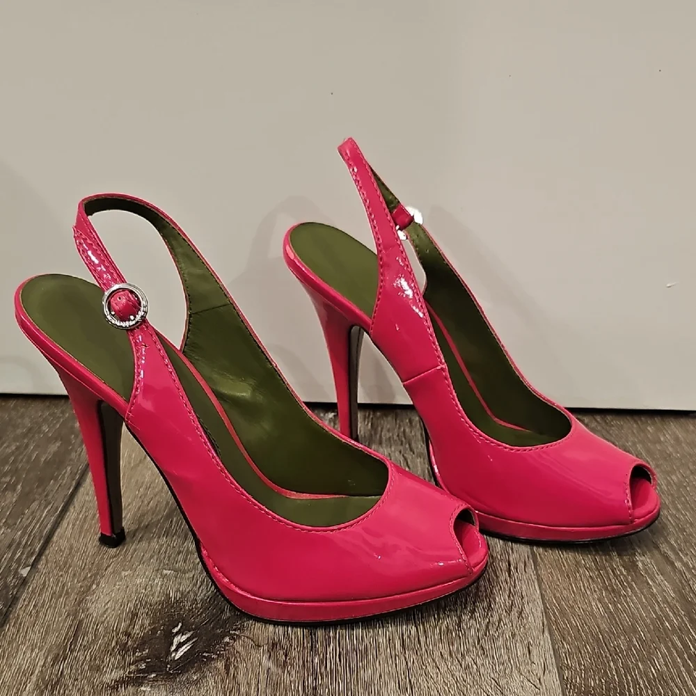 TED BAKER Vibrant Barbie Pink Peep-Toe Heels